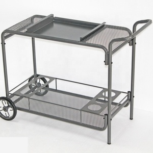 Wrought Iron Bar Cart Restaurant Service Trolley